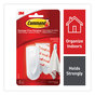 A Picture of product MMM-17005ES Command™ Spring Hook Plastic, White, 0.25 lb Capacity, 1 and 2 Strips/Pack