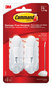 A Picture of product MMM-17068ES Command™ General Purpose Hooks Wire Medium, Metal, White, 3 lb Capacity, 2 and 4 Strips/Pack