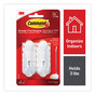 A Picture of product MMM-17068ES Command™ General Purpose Hooks Wire Medium, Metal, White, 3 lb Capacity, 2 and 4 Strips/Pack