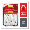 A Picture of product MMM-170693ES Command™ General Purpose Hooks Wire Large, Metal, White, 5 lb Capacity, 3 and 8 Strips/Pack