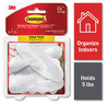 A Picture of product MMM-170834ES Command™ General Purpose Hooks Large, Plastic, White, 5 lb Capacity, 4 and 6 Strips/Pack