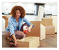 A Picture of product MMM-3500RD Scotch® Tough Grip Moving Packaging Tape with Dispenser, 3" Core, 1.88" x 54.6 yds, Clear