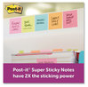 A Picture of product MMM-6228SSMIA Post-it® Notes Super Sticky Pads. 2 X 2 in. Miami Collection. 90 sheets/pad, 8 pads/pack.