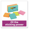 A Picture of product MMM-6228SSMIA Post-it® Notes Super Sticky Pads. 2 X 2 in. Miami Collection. 90 sheets/pad, 8 pads/pack.