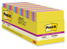 A Picture of product MMM-65424SSJOYCP Post-it® Notes Super Sticky Note Pads in Cabinet Pack. 3 X 3 in. Summer Joy Colors Collection. 70 sheets/pad, 24 pads/pack.