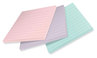 A Picture of product MMM-675R3SSNRP Post-it® Notes Ruled Super Sticky Pads with 100% Recycled Paper. 4 X 4 in. Wanderlust Pastels Collection. 70 sheets/pad, 3 pads/pack.