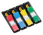 A Picture of product MMM-6834 Post-it® Flags Small Page in Dispensers, 0.5 x 1.75, Assorted Primary, 35/Color, 4 Dispensers/Pack