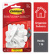 A Picture of product MMM-70005128379 Command™ General Purpose Hooks Small, Plastic, White, 1 lb Capacity, 6 and 12 Strips/Pack