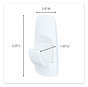 A Picture of product MMM-70005150993 Command™ General Purpose Hooks Jumbo, Plastic, White, 7.5 lb Capacity, 1 Hook and 4 Strips