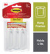 A Picture of product MMM-70005152858 Command™ Sawtooth Picture Hanger Value Pack Large, Plastic, White, 5 lb Capacity, 3 Hooks and 6 Strips/Pack
