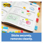 A Picture of product MMM-70005179216 Post-it® 1" Wide Tabs with Dispenser, Aqua, Pink, Violet, Yellow, 88/Pack