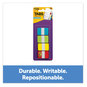 A Picture of product MMM-70005179232 Post-it® 1" Wide Tabs with Dispenser, Aqua, Lime, Red, Yellow, 88/Pack