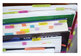 A Picture of product MMM-70071493244 Post-it® Flags 0.94" Wide with Dispenser, Bright Blue, Green, Purple, 60