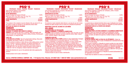 Secondary Label for PSQ 5 Disinfectant Cleaner.