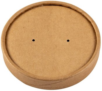 AmerCareRoyal Vented Paper Food Container Lids. 3-3/4 in. 8-16 oz. Kraft. 500/case.
