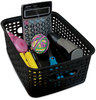A Picture of product AVT-36000 Advantus Plastic Weave Bin Small, 10" x 7.5" 4", Black