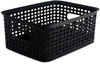 A Picture of product AVT-36000 Advantus Plastic Weave Bin Small, 10" x 7.5" 4", Black