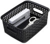 A Picture of product AVT-36000 Advantus Plastic Weave Bin Small, 10" x 7.5" 4", Black