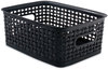 A Picture of product AVT-36000 Advantus Plastic Weave Bin Small, 10" x 7.5" 4", Black
