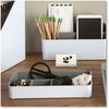 A Picture of product AVT-37526 Advantus Fusion Five-Compartment Plastic Accessory Holder 12.25 x 6 2, White/Gray