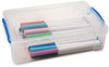 A Picture of product AVT-37539 Advantus Super Stacker® Large Pencil Box Plastic, 9 x 5.5 2.62, Clear