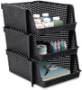 A Picture of product AVT-39221 Advantus Nest and Stack Open Lid Storage Bin 13.5" x 15" 8.5", Black, 3/Pack