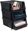 A Picture of product AVT-39221 Advantus Nest and Stack Open Lid Storage Bin 13.5" x 15" 8.5", Black, 3/Pack