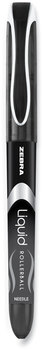 Zebra® Liquid Rollerball Pen Ink Roller Ball Stick, Extra-Fine 0.5 mm, Black Black/Silver Barrel, 12/Pack