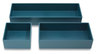 A Picture of product TUD-24380370 TRU RED™ Three-Piece Plastic Drawer Organizer 3.23 x 1.47, 6.26 9.5 Teal, 3/Set