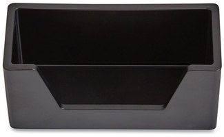 TRU RED™ Business Card Holder Holds 80 Cards, 3.97 x 1.73 1.77, Plastic, Black