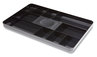 A Picture of product TUD-24380811 TRU RED™ Shallow Plastic Drawer Organizer 13 Compartments, 9.11 x 14.11 1.24, Black
