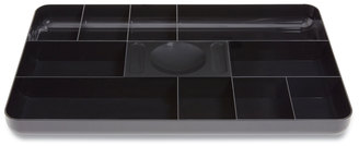 TRU RED™ Shallow Plastic Drawer Organizer 13 Compartments, 9.11 x 14.11 1.24, Black