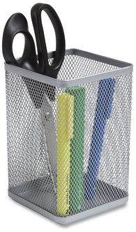 TRU RED™ Wire Mesh Pencil Holder Jumbo 4.33 x 6.69, Silver