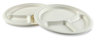 A Picture of product RPP-PL11NPFA AmerCareRoyal® Bagasse PFAS-Free Dinnerware 3-Compartment Plate, 10.24" dia, White, 500/Carton
