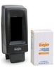 A Picture of product 972-971 GOJO® NATURAL* ORANGE™ Pumice Hand Cleaner.  PRO™ 2000 Starter Kit 1 Dispenser/ 1 Refill.