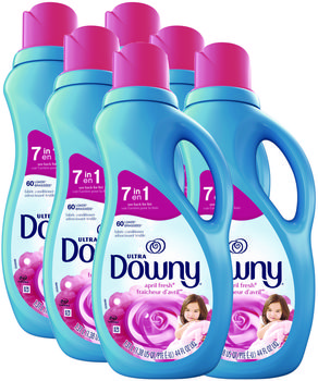 Downy® Liquid Fabric Softener. 44 oz. April Fresh scent. 6 bottles/carton.