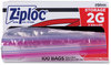 A Picture of product SJN-682253 Ziploc® Double Zipper Storage Bags 2 gal, 1.75 mil, 15" x 13", Clear, 100/Carton