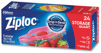 Ziploc® Seal Top Bags 1 qt, 7.44" x 7", Clear, 24/Box