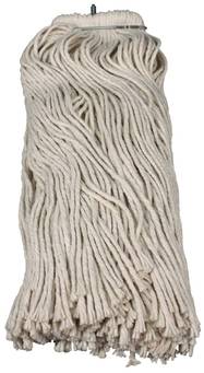 Layflat Screw-Type Cut-End Cotton Wet Mop Head.  24 oz.  White Color.
