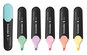 A Picture of product RED-115097 Schneider® Job Pastel Highlighters Chisel Tip (1mm/5mm), Assorted Ink Colors, Black/Assorted Barrel 6/Pack