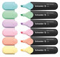 A Picture of product RED-115097 Schneider® Job Pastel Highlighters Chisel Tip (1mm/5mm), Assorted Ink Colors, Black/Assorted Barrel 6/Pack