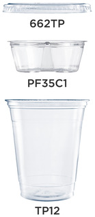 Dart Grab 'n' Go PET Plastic Combo Kit with Insert. 12 oz. Clear. 500 cups, 500 lids, and 500 inserts.