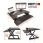 A Picture of product VCT-DCX760G Victor® High Rise™ Height Adjustable Standing Desk with Keyboard Tray 36" x 31.25" 5.25" to 20", Gray/Black