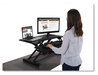 A Picture of product VCT-DCX610 Victor® High Rise™ Height Adjustable Compact Standing Desk with Keyboard Tray. 32.5 X 25 X 19 in. Black.