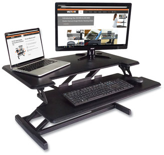 Victor® High Rise™ Height Adjustable Compact Standing Desk with Keyboard Tray. 32.5 X 25 X 19 in. Black.
