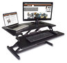 A Picture of product VCT-DCX610 Victor® High Rise™ Height Adjustable Compact Standing Desk with Keyboard Tray. 32.5 X 25 X 19 in. Black.