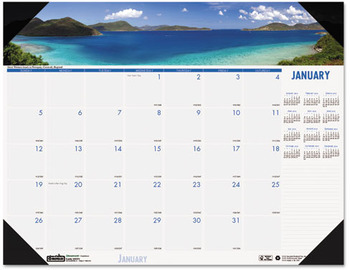 House of Doolittle™ Earthscapes™ 100% Recycled Coastlines Monthly Desk Pad Calendar Photos, 22 x 17, Black Binding/Corners,12-Month (Jan-Dec): 2026