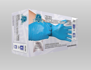 Empress™ Exam Grade Powder Free Nitrile Gloves. Size Large. 3 mil. Blue. 100 gloves/box, 10 boxes/case.