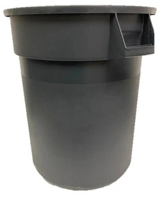 Trash Can. 55 gal. Gray.
