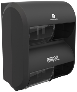 COMPACT® 4-Roll Quad Plus Coreless High-Capacity Toilet Paper Dispenser. Black. 1 dispenser.